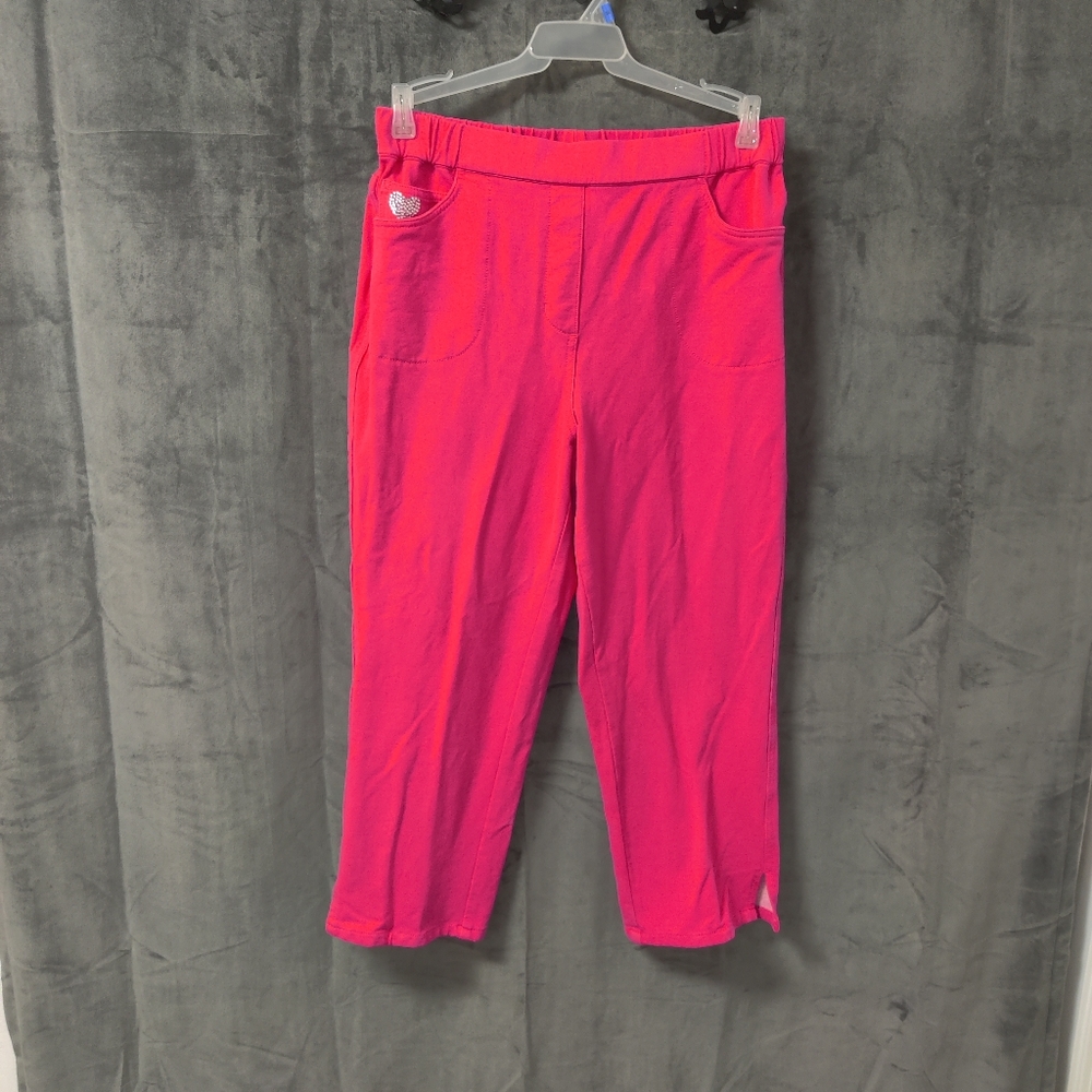 Dream Jeans By Quacker Factory Pink Pull On Capri Jeans Size Medium